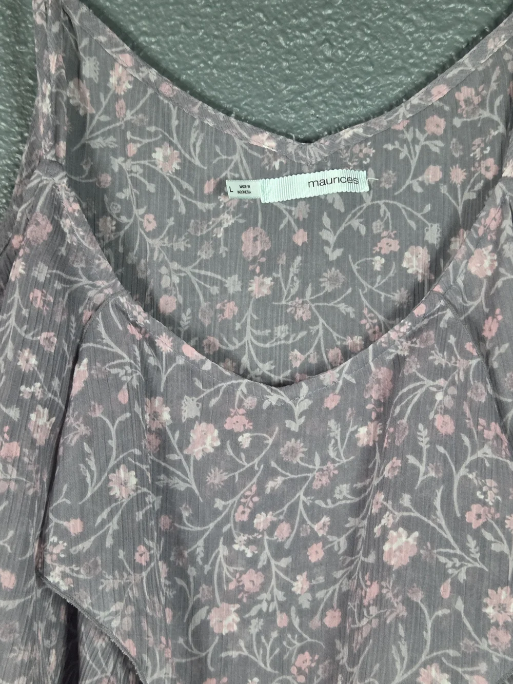 Maurices Womens Sz Large Tiered Tank Top Cami Ruffle Boho Cottage Core Romantic - Picture 2 of 10